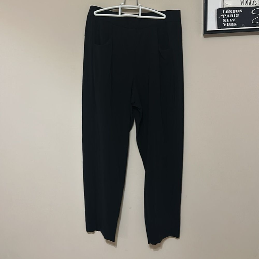 Oska Womens Pull On Elastic Waist Pants Black Trouser Ankle Pants Sz 2 (US 8-10)